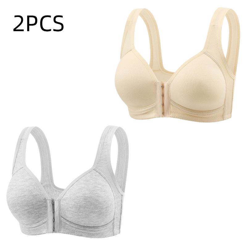 J 2/3/4PCS/ Adjustable Front Closure Push-Up Bra Wire-Free Cross-Back