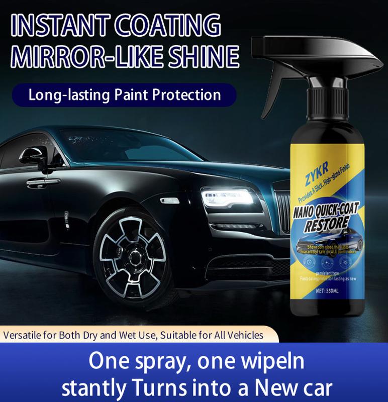 ZYKR Car Nano quick-coat restore-Coating Spray-Advanced Automobile Quick-acting Coating Agent With Dust -Proof and Glazing Effects -Long Lasting Car Showroom gloss that LASTS 350ml