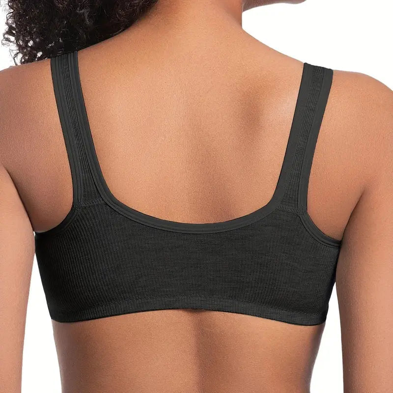J 2/3/4PCS/ Adjustable Front Closure Push-Up Bra Wire-Free Cross-Back