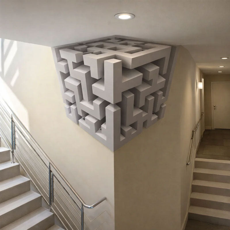 🧩 Modern Geometrisch Hoek Wandsculptuur