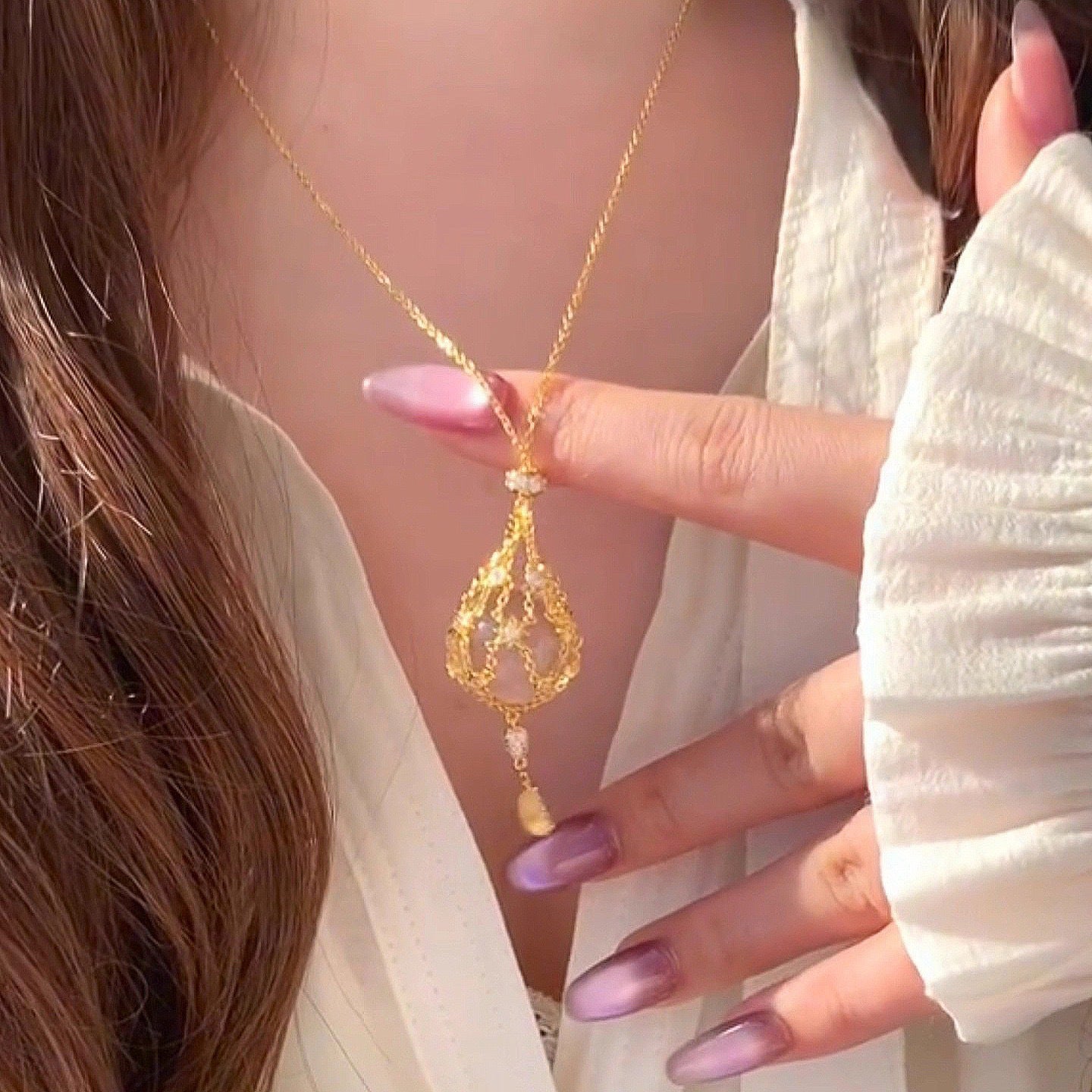 Perlione Lavalier in Süßwasserperle 14,0–15,0 mm