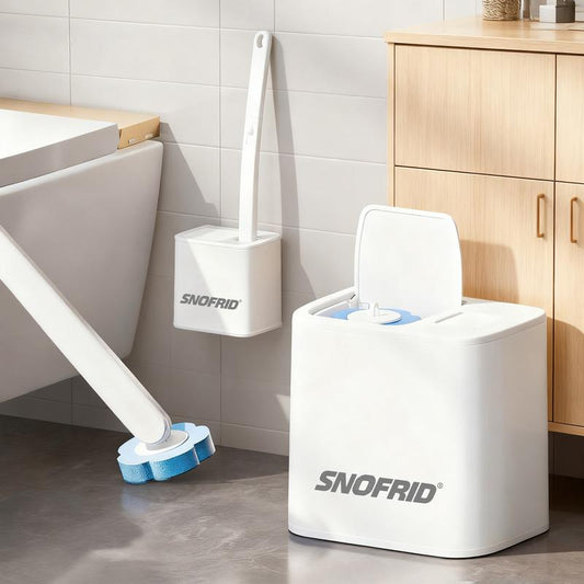 Snofrid Wegwerp Toiletborstel Set – Inclusief Houder en 24 Reinigingsnavullingen