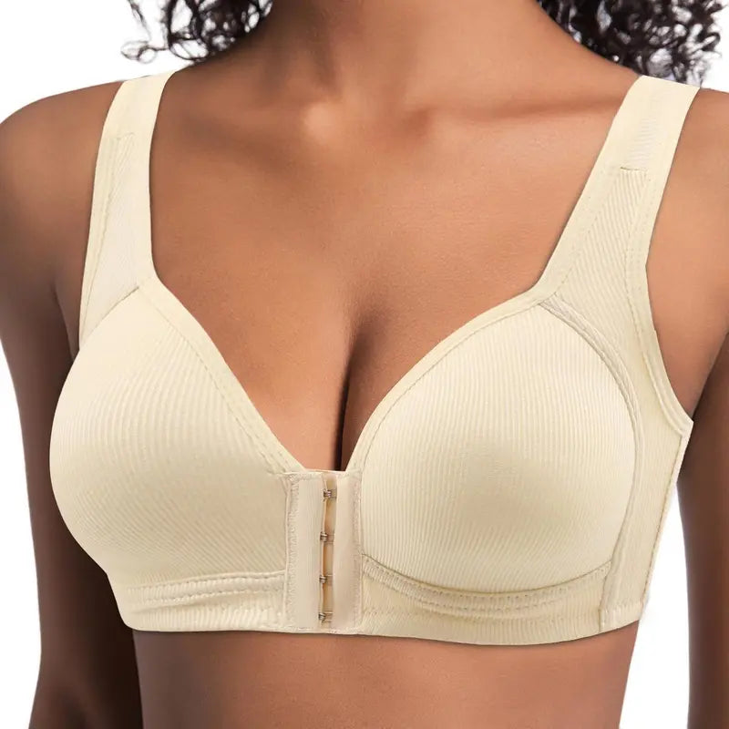 J 2/3/4PCS/ Adjustable Front Closure Push-Up Bra Wire-Free Cross-Back